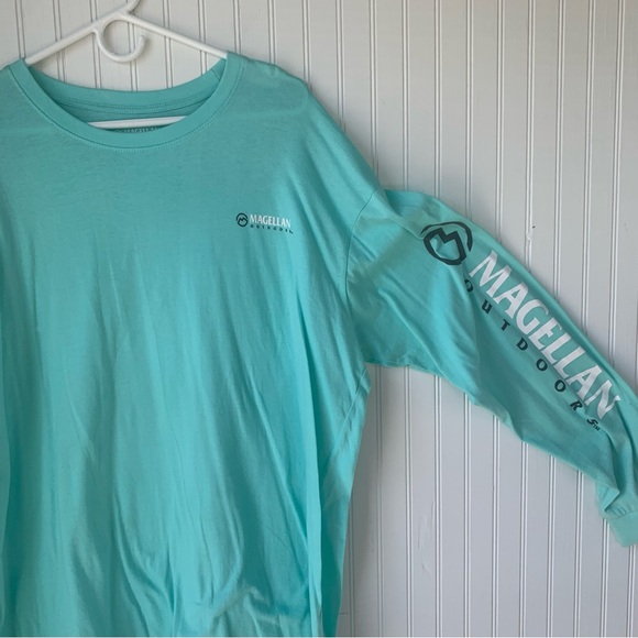 Magellan Outdoors (XL) Men's Teal Long Sleeve Tee Shirt - Picture 2 of 5